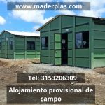 Maderplast Campamentos prefabricados modulares en polipropileno. Diseñados como casas modulares para alojamientos temporales, bases de operaciones y proyectos de obra en Colombia, estos módulos destacan por su resistencia a condiciones extremas, fácil montaje y durabilidad. Su estructura portátil y desarmable los hace ideales como casa prefabricadas, para aplicaciones industriales, militares y civiles, ofreciendo una solución tipo prefabricado casa, eficiente, de bajo mantenimiento y larga vida útil.
